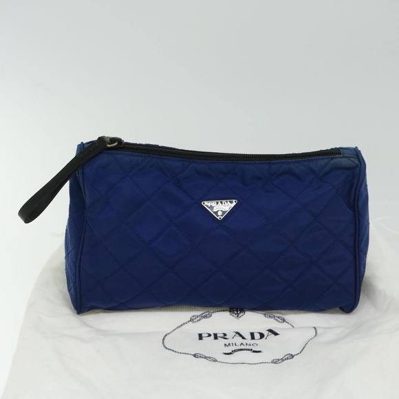 PRADA Quilted Pouch Nylon Blue Auth bs12207 - Picture 12 of 16